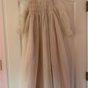 Girls' Nellystella Cream Tulle Party Dress with Gold Trim size 10